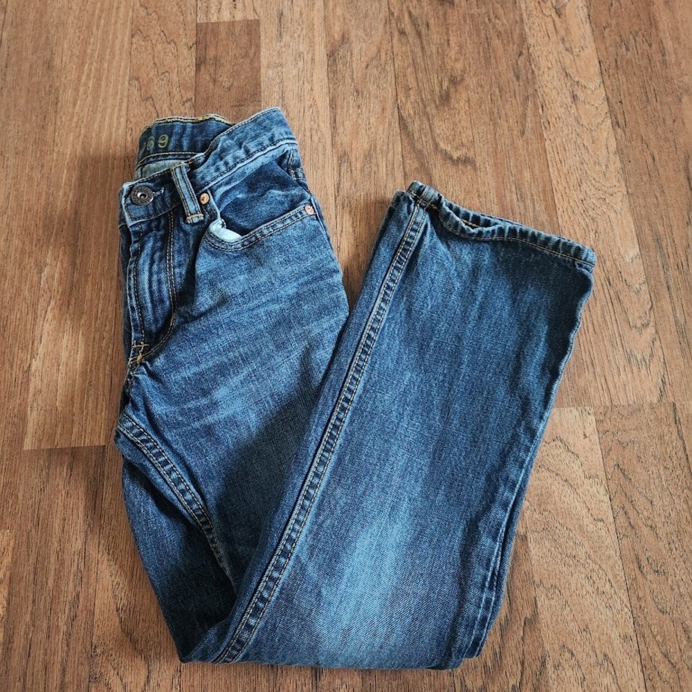 Gap Kids 1969 Boys Blue Medium Wash Slim Bootcut Jeans Size 10 Slim Adj 746